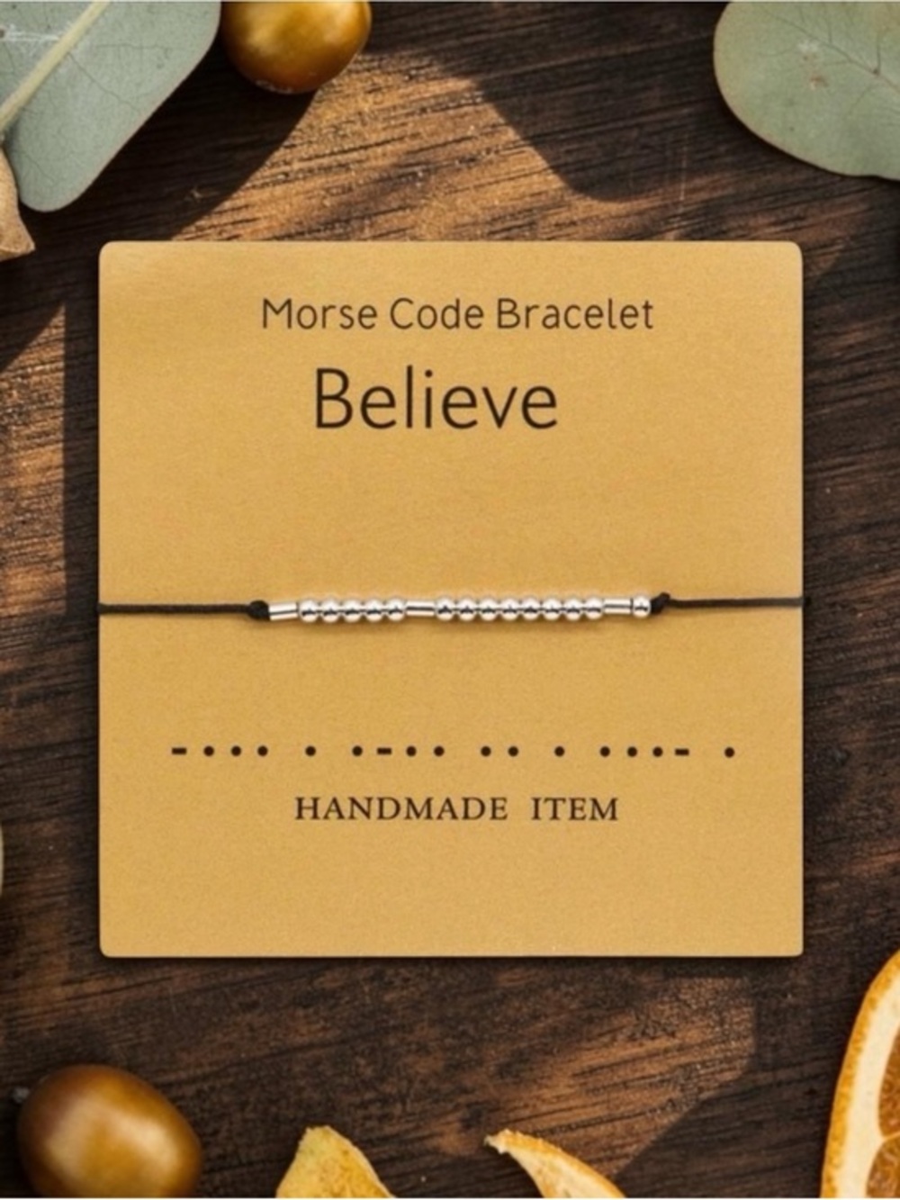 Believe Morse Code Bracelet NWT